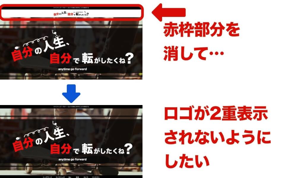 WordPressのテーマ「Diver」でサイト上部のロゴを消す方法
